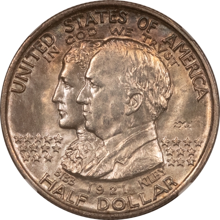 New Certified Coins 1921 2×2 ALABAMA COMMEMORATIVE HALF DOLLAR – NGC MS-65, PRETTY GEM!
