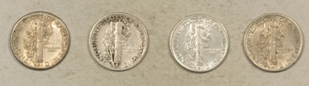 Mercury Dimes 1925 1934 1937-D 1939-D MERCURY DIMES, LOT/4 – HIGH GRADE EXAMPLES!