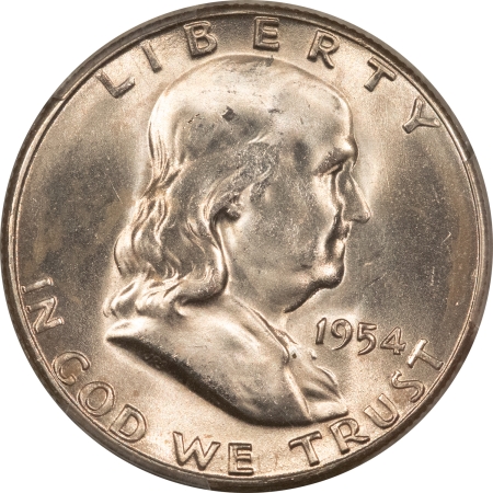Franklin Halves 1954-S FRANKLIN HALF DOLLAR, “BUGS BUNNY” FS-401 – PCGS MS-64, TOUGH VARIETY!