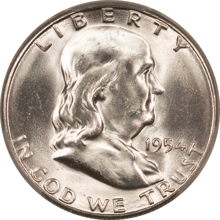 Franklin Halves 1954-S FRANKLIN HALF DOLLAR – PCGS MS-64 FBL, BLAST WHITE! PREMIUM QUALITY!