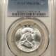 Franklin Halves 1962 FRANKLIN HALF DOLLAR – PCGS MS-64 FBL, BLAST WHITE!