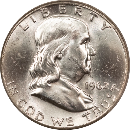 Franklin Halves 1962 FRANKLIN HALF DOLLAR – PCGS MS-63 FBL, WHITE!