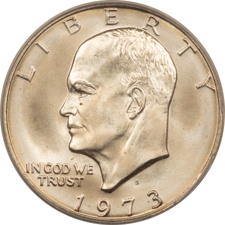 Modern Dollars (Eisenhower/SBA/Sacagewea/Presidential) 1973-S $1 SILVER EISENHOWER DOLLAR – PCGS MS-67, SUPERB!