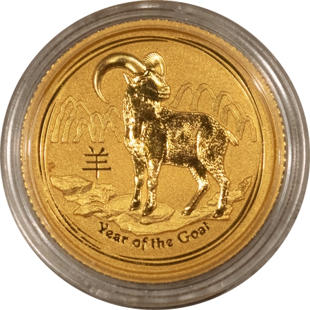 Bullion 2015-P $15 AUSTRALIA 1/10 OZ .9999 GOLD, YEAR OF THE GOAT, FRESH BU ORIG CAPSULE