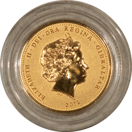 Bullion 2019 GIBRALTER 2 GRAM 1/4 GOLD SOVEREIGN, CONCORDE – GEM BY IN ORIGINAL CAPSULE!