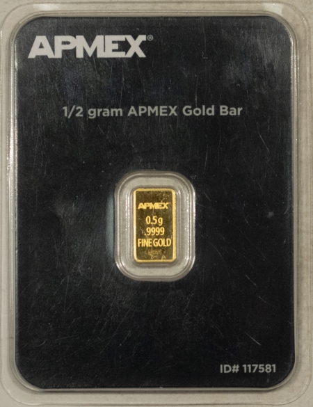 Bullion APMEX 1/2 GRAM GOLD BAR, .9999 – SEALED