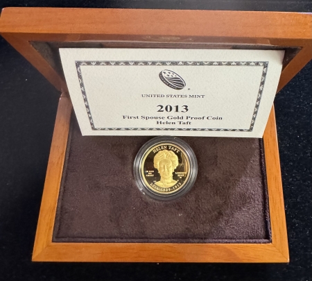Gold Commems 2013 HELEN TAFT 1/2 OZ .9999 GOLD “FIRST SPOUSE”, MINTAGE 2598, GEM PROOF-OGP!