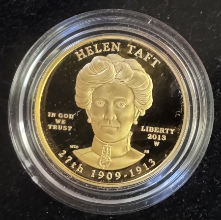 Gold Commems 2013 HELEN TAFT 1/2 OZ .9999 GOLD “FIRST SPOUSE”, MINTAGE 2598, GEM PROOF-OGP!
