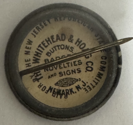 Political 1916 7/8″ CHARLES E HUGHES PORTRAIT CELLULOID CAMPAIGN BUTTON-near MINT!
