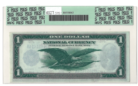 Large Federal Reserve Notes 1918 $1 FRBN KANSAS CITY, FR#739 – PCGS 64 PPQ – VERY CHOICE NEW!