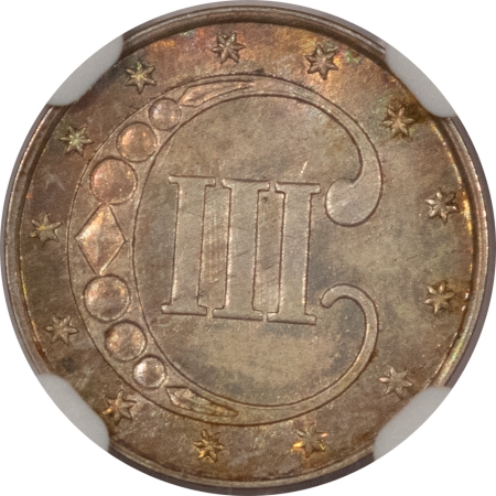 CAC Approved Coins 1853 THREE CENT SILVER – NGC MS-63, LUSTROUS & PRETTY! CAC APPROVED!