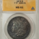 Morgan Dollars 1878 7/8TF $1 MORGAN DOLLAR, STRONG – NGC MS-63, BLAST WHITE!
