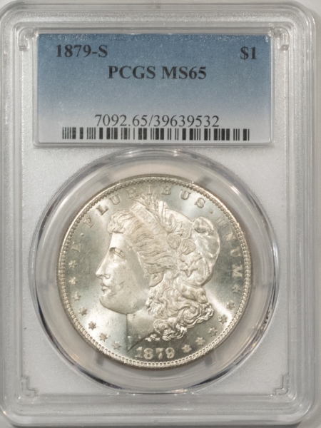 Morgan Dollars 1879-S $1 MORGAN DOLLAR – PCGS MS-65, BLAST WHITE GEM! PREMIUM QUALITY!