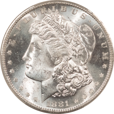 CAC Approved Coins 1881-S MORGAN DOLLAR, CACG MS-65, BLAST-WHITE GEM & PQ! CAC!