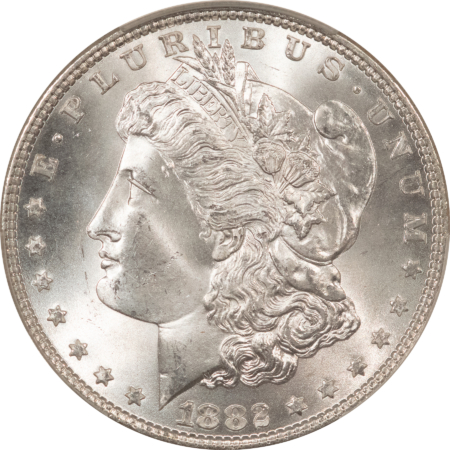Dollars 1882 MORGAN DOLLAR, CACG MS-64+, BLAST-WHITE & PQ! CAC!