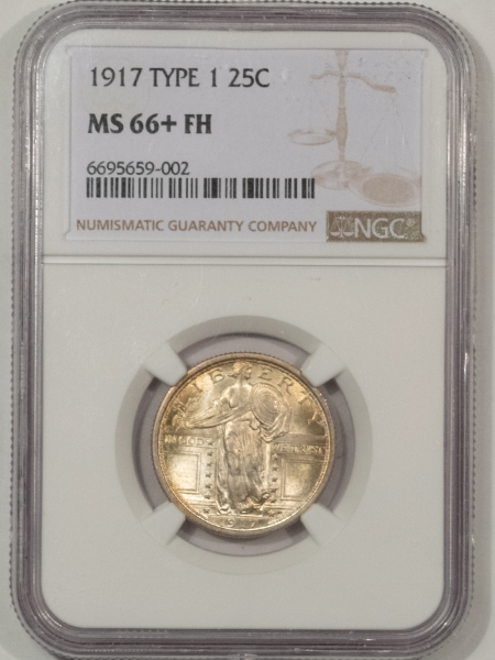 Standing Liberty Quarters 1917 STANDING LIBERTY QUARTER, TYPE I – NGC-66+ FH, GEM BLAZER!
