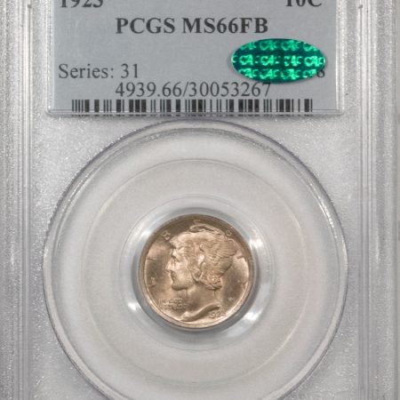U.S. Certified Coins 1923 MERCURY DIME – PCGS MS-66 FB, CAC APPROVED, PRETTY & PQ!