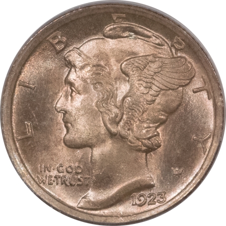 CAC Approved Coins 1923 MERCURY DIME – PCGS MS-66 FB, CAC APPROVED, PRETTY & PQ!