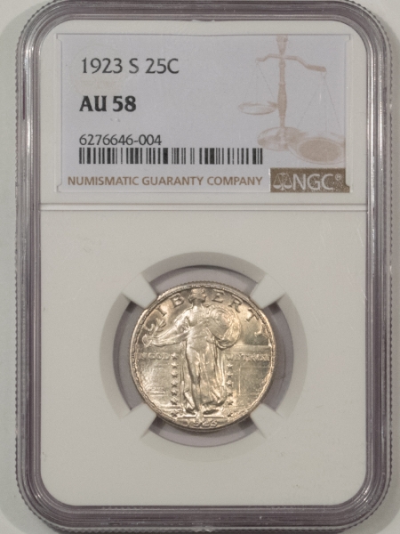 New Certified Coins 1923-S STANDING LIBERTY QUARTER – NGC AU-58, FRESH & PREMIUM QUALITY!