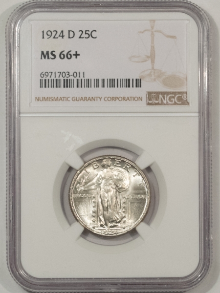 Standing Liberty Quarters 1924-D STANDING LIBERTY QUARTER – NGC MS-66+, A SUPERB BLAZER!