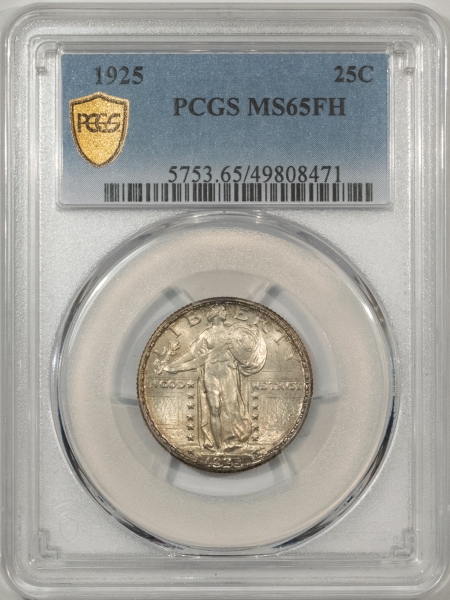 New Certified Coins 1925 STANDING LIBERTY QUARTER – PCGS MS-65 FH, FRESH GEM!