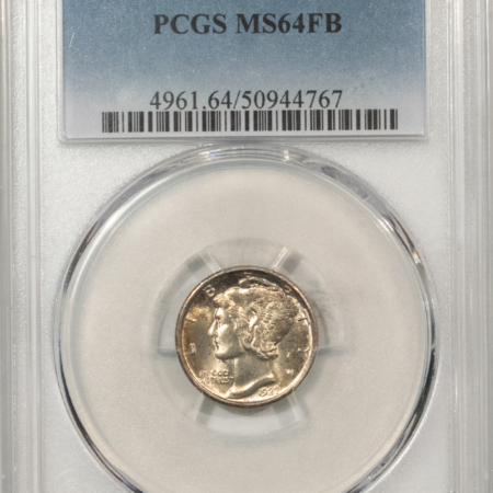 U.S. Certified Coins 1927 MERCURY DIME – PCGS MS-64 FB, ORIGINAL AND VERY ATTRACTIVE!