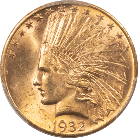 $10 1932 $10 INDIAN GOLD EAGLE – PCGS MS-64, SUPER FLASHY!