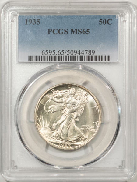 U.S. Certified Coins 1935 WALKING LIBERTY HALF DOLLAR – PCGS MS-65 GEM!
