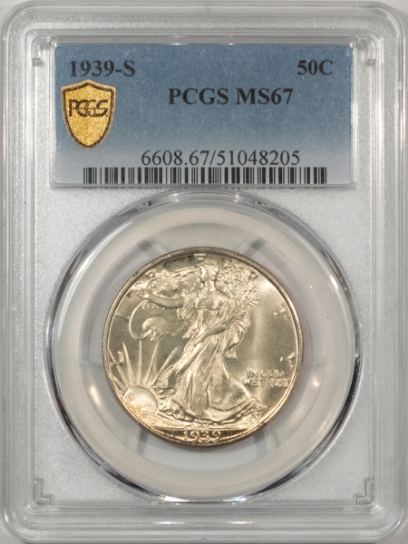 U.S. Certified Coins 1939-S WALKING LIBERTY HALF DOLLAR – PCGS MS-67 FRESH SUPERB GEM, PRISTINE & PQ!