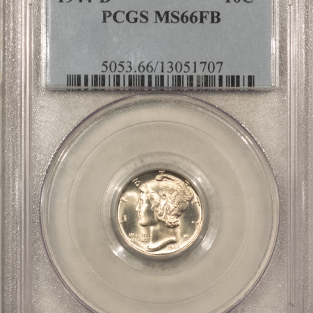 U.S. Certified Coins 1944-D MERCURY DIME – PCGS MS-66 FB, FROSTY, FRESH & PREMIUM QUALITY!