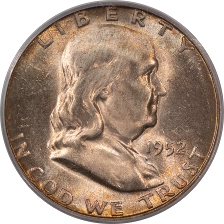 Franklin Halves 1952-S FRANKLIN HALF DOLLAR – PCGS MS-65, OLD GREEN HOLDER, ORIGINAL AND PQ!