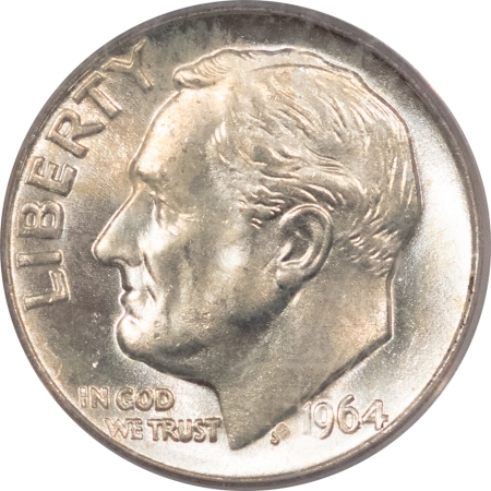 New Certified Coins 1964 ROOSEVELT DIME, SAMPLE – PCGS MS-64, OLD GREEN HOLDER!