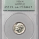New Certified Coins 1964 ROOSEVELT DIME, SAMPLE – PCGS MS-64, OLD GREEN HOLDER!