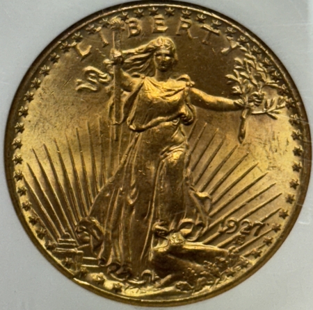 $20 1927 $20 ST GAUDENS GOLD DOUBLE EAGLE – NGC MS-66