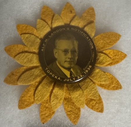 Political 1936 ALF M. LANDON 2 1/4″ CELLO “NOTIFICATION” CAMPAIGN BUTTON; RARE & nr-MINT!