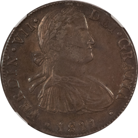 New Store Items 1811MO HJ MEXICO SILVER 8 REALES KM111 ARMORED BUST NGC AU-50 FERDINAND VII NICE