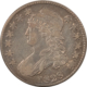 Early Halves 1830 CAPPED BUST HALF DOLLAR, SMALL 0 – HIGH GRADE EXAMPLE, OLD CLEANING