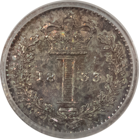 New Store Items 1833 GREAT BRITAIN SILVER MAUNDY PENNY, S-3844 – PCGS PL-58 VERY PRETTY!