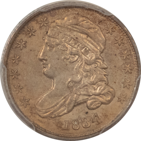 Capped Bust Dimes 1834 CAPPED BUST DIME, LARGE 4 – PCGS MS-62, FRESH AND ORIGINAL!