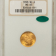 $1 1889 $1 GOLD DOLLAR – PCGS MS-67, SUPERB GEM! CAC APPROVED!