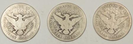 Barber Halves 1902 1902-O 1902-S BARBER HALF DOLLARS LOT/3 – CIRCULATED