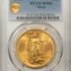 $20 1913 $20 ST GAUDENS GOLD DOUBLE EAGLE – PCGS MS-64, SCARCE! GEM FIELDS!