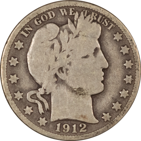 Barber Halves 1912-D BARBER HALF DOLLAR – PLEASING CIRCULATED EXAMPLE!
