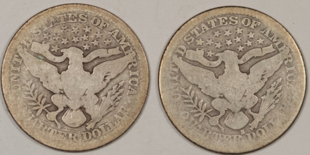 Barber Quarters 1913 1915-S BARBER QUARTERS, LOT/2 – CIRCULATED! BUT 1913 WITH OBVERSE MARK!