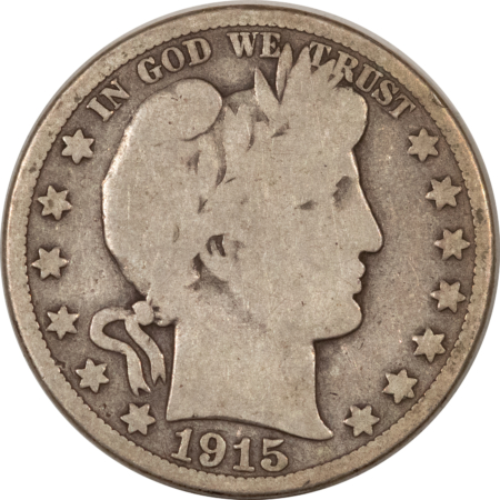 Barber Halves 1915-S BARBER HALF DOLLAR – CIRCULATED!