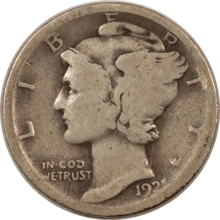 Mercury Dimes 1921 MERCURY DIME – PLEASING CIRCULATED EXAMPLE, KEY-DATE!