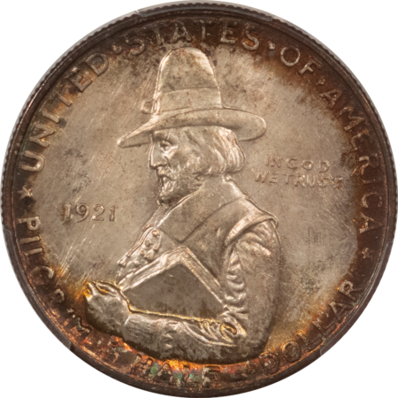 New Certified Coins 1921 PILGRIM COMMEMORATIVE HALF DOLLAR – PCGS MS-66+, GORGEOUS, PREMIUM QUALITY!