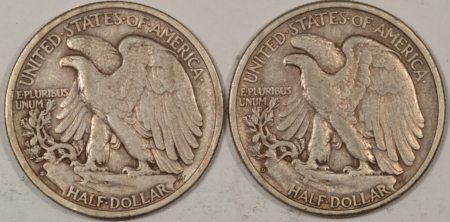 New Store Items 1937 D/S WALKING LIBERTY HALF DOLLARS, LOT/2 – HIGH GRADE CIRCULATED EXAMPLES!