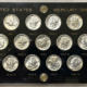 Mercury Dimes 1941-1945-S 15 COIN MERCURY DIME SHORT COMPLETE SET AU-UNC CAPITAL HOLDER
