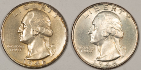 New Store Items 1946 1946-D WASHINGTON QUARTERS, LOT/2 – HIGH GRADE EXAMPLE! LOOKS UNCIRCULATED!